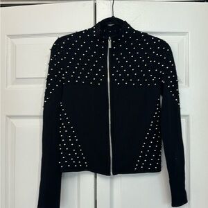 Karen Millen Black Studded Knit Jacket